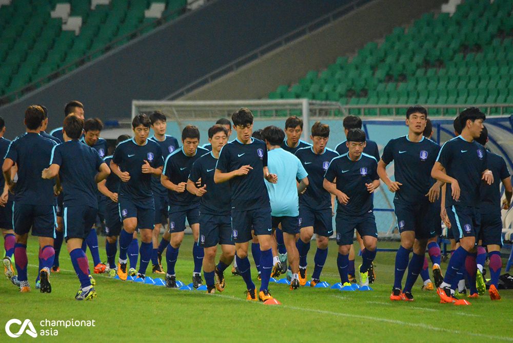 Official training of the national team of South Korea