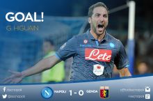 Italiya chempionati, 20-tur. "Napoli" Iguainning gollari evaziga uch ochkoga egalik qildi