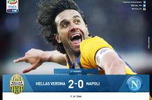 Italiya chempionati, 27-tur. Luka Tonining gollari "Napoli"ni mag'lub bo'lishiga sababchi bo'ldi