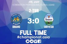 Oliy liga. "Dinamo" "SHo'rtan"ga javobsiz 3ta gol urdi