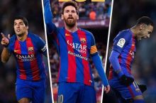 Messi, Suarez va Neymar qatorasiga uchinchi mavsum 100 dan ortiq to'p kiritishmoqda